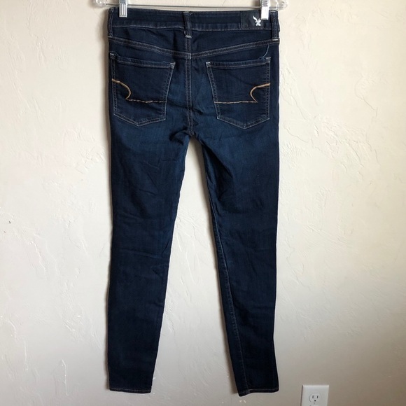 American Eagle Dark Wash Super‎ Stretch Jeggings - Picture 6 of 11